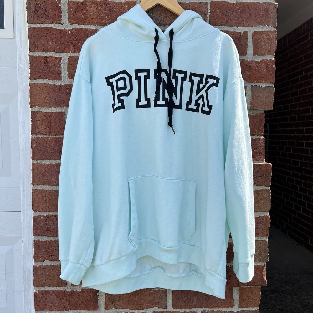 Victoria's Secret PINK Pullover Hoodie Sweatshirt Mint Green Size XXL